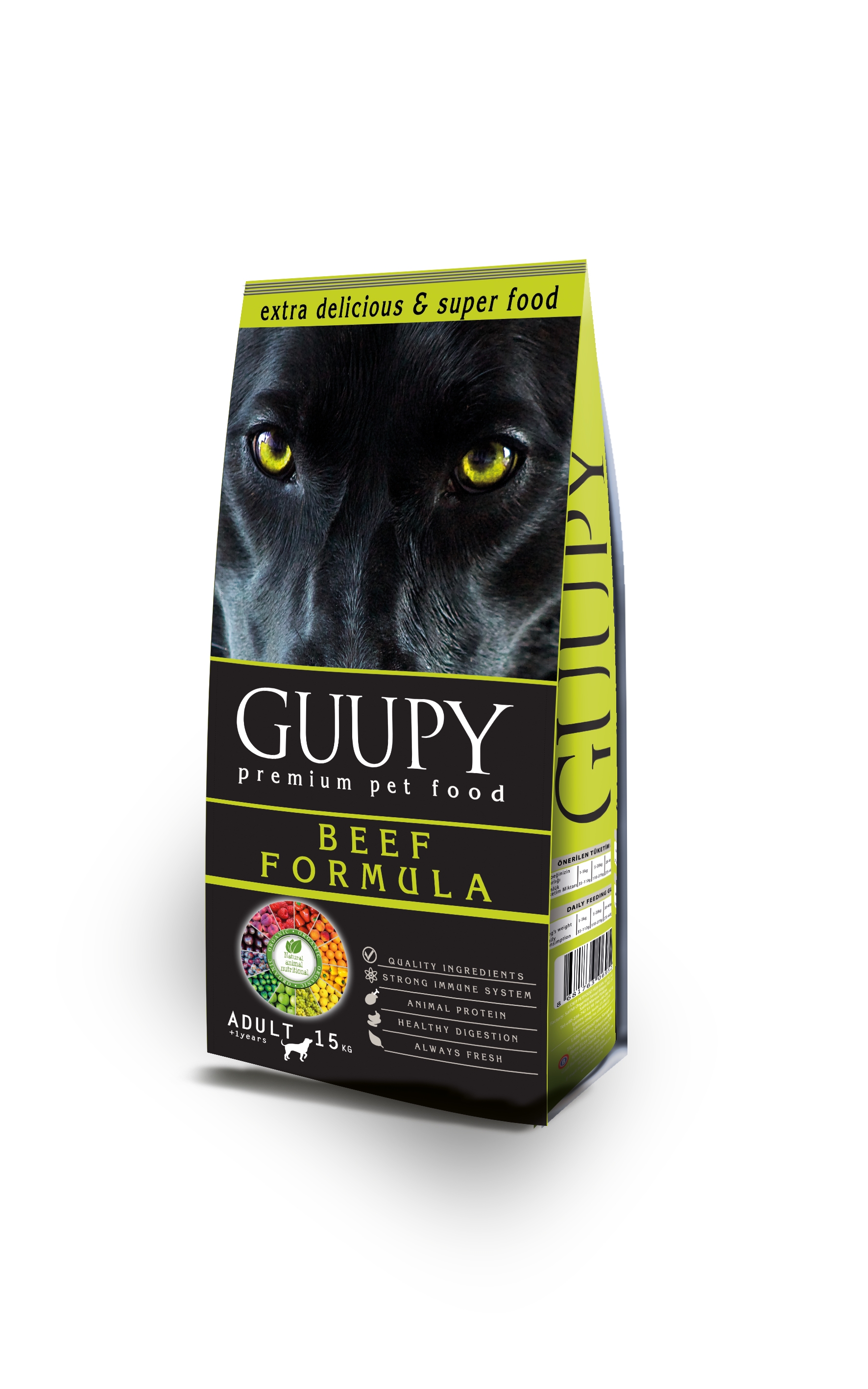 GUUPY%20Biftekli%20Yetişkin%20Köpek%20Maması%2015%20kg