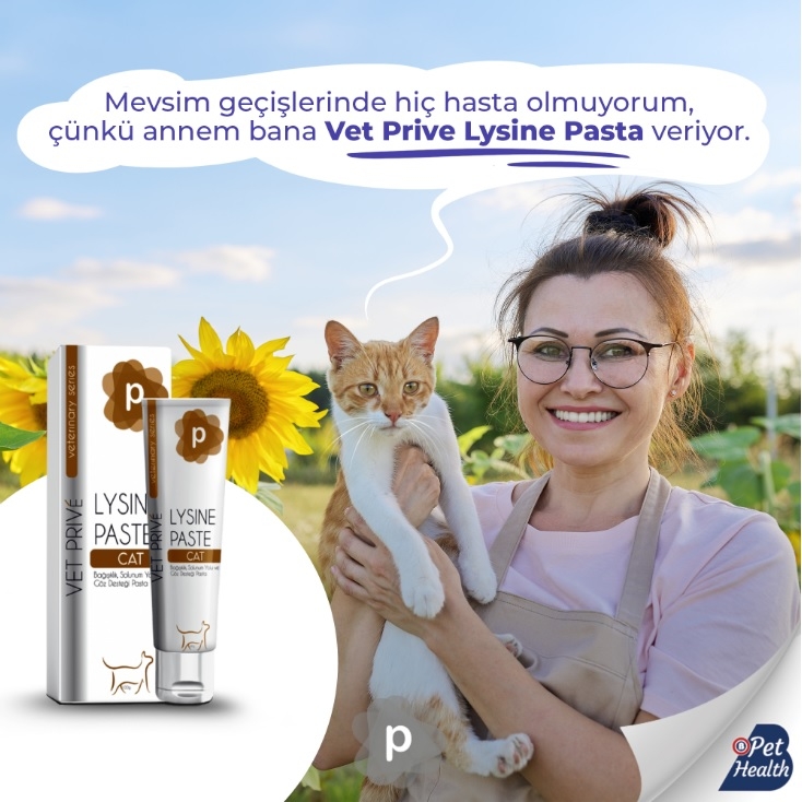 Vet%20Prive%20Lysine%20Paste%20/%20Kediler%20Için%20Bağışıklık,%20Solunum%20Yolu%20Ve%20Göz%20Desteği%20Pasta%20100gr.