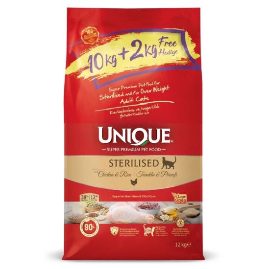 Unique Kısırlaştırılmış Kedi Maması Tavuklu 10+2 kg