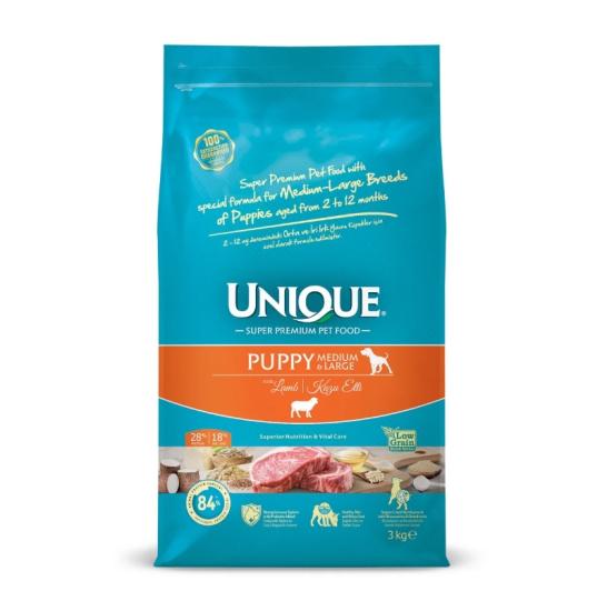 Unique Orta ve İri Irk Yavru Köpek Maması Kuzu Etli 3 kg