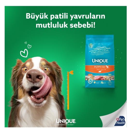 Unique Orta ve İri Irk Yavru Köpek Maması Kuzu Etli 3 kg