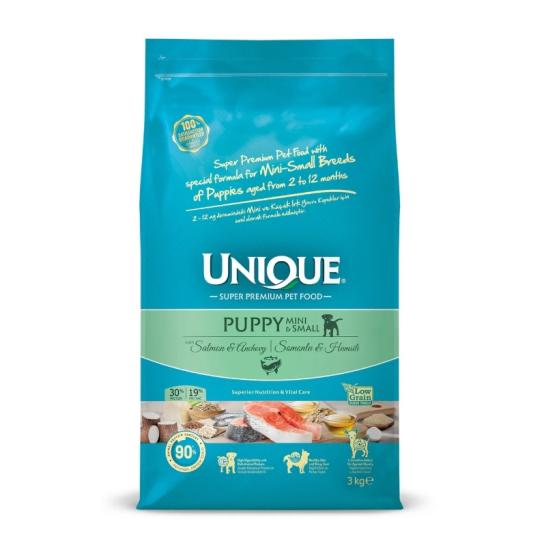 Unique Mini ve Küçük Irk Yavru Köpek Maması Somonlu&Hamsili 3 kg