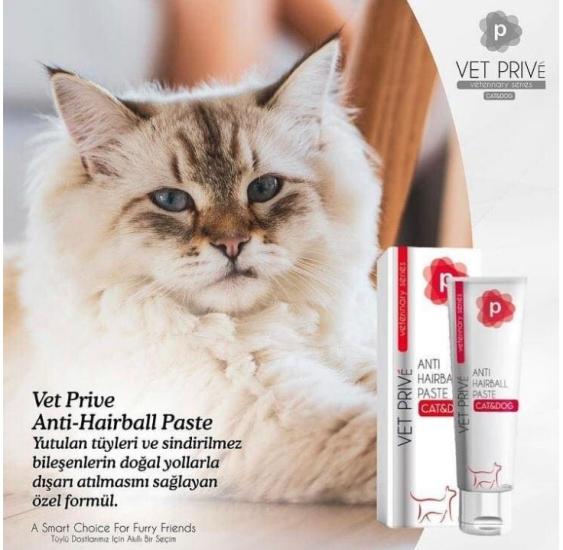 Vet Prive  Anti Hairball Paste /Kediler İçin Tüy Yumağı Önleyici Pasta 100gr.