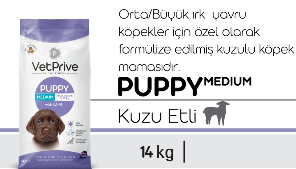 Orta ve İri Irk Yavru Köpek Maması Kuzu Etli 14 Kg