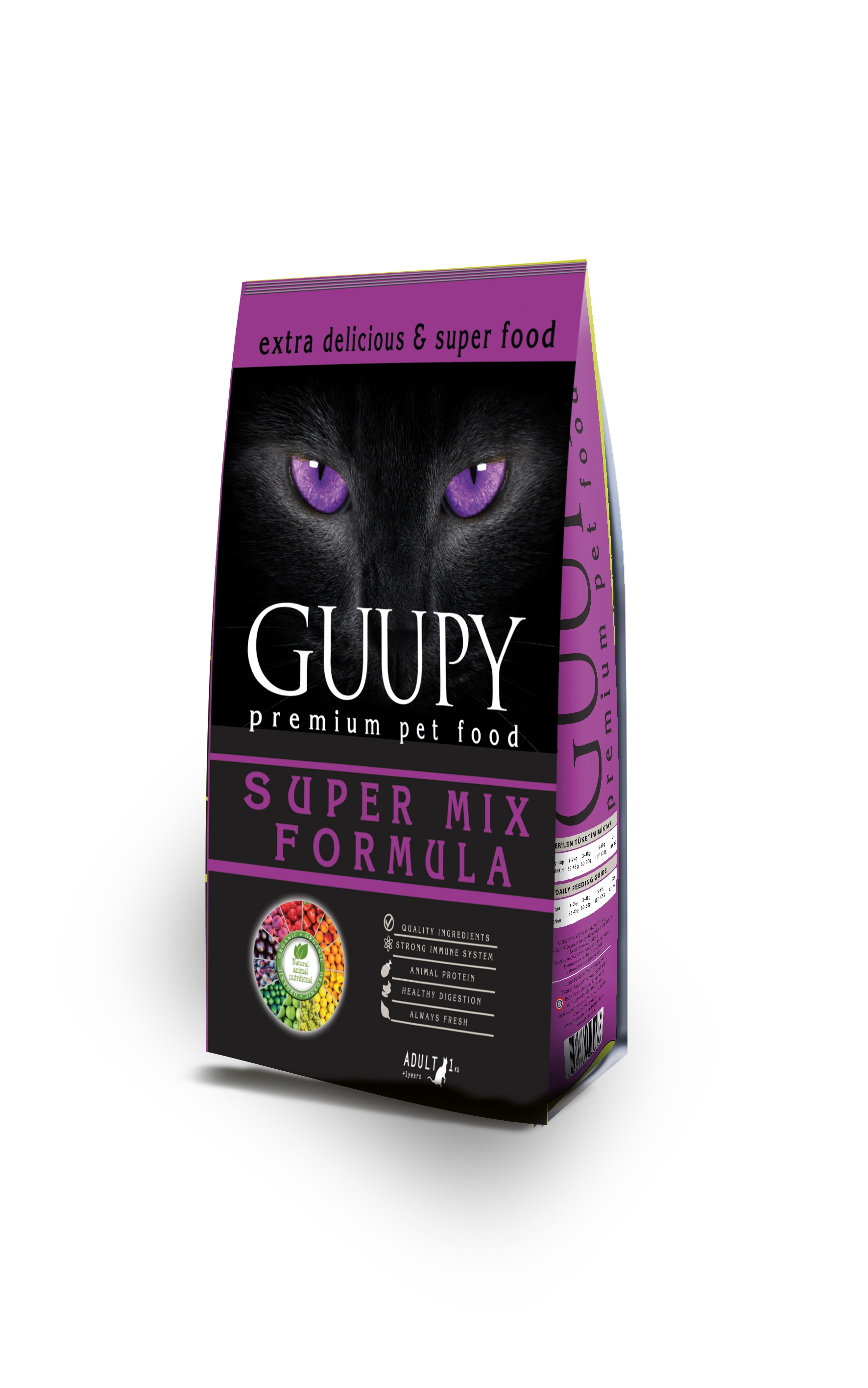 GUPPY%20Yetişkin%20Kedi%20Maması%20Formula%20CHICKEN%20MULTI%20COLOR%201%20KG